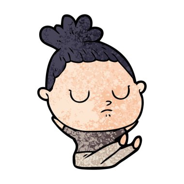 vektör çizim karikatür sakin kadın