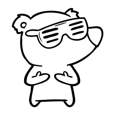 çizgi film ayı güneş gözlüğü takıyor