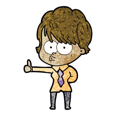 Çizgi filmdeki kadının vektör çizimi