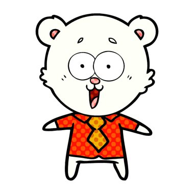 Kutup Ayısı Çizgi Filminin Vektör İllüstrasyonu