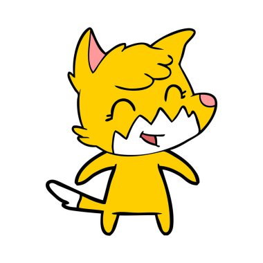 Tilki çizgi film karakteri vektör çizim