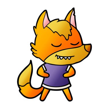 Tilki çizgi film karakteri vektör çizim