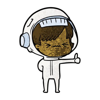 vektör çizim karikatür astronot kadın