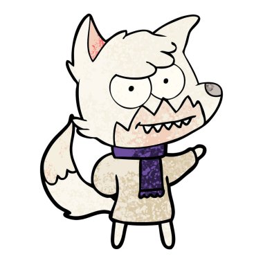 vektör çizim karikatür sırıtan Fox