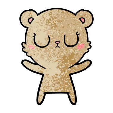 huzurlu karikatür ayı vektör çizim