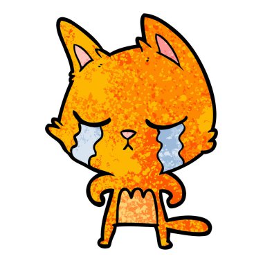 vektör çizim karikatür kedi ağlama