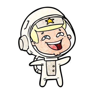 vektör çizim karikatür gülen astronot