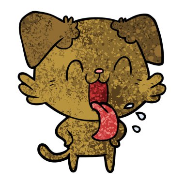 vektör çizim karikatür nefes nefese köpek