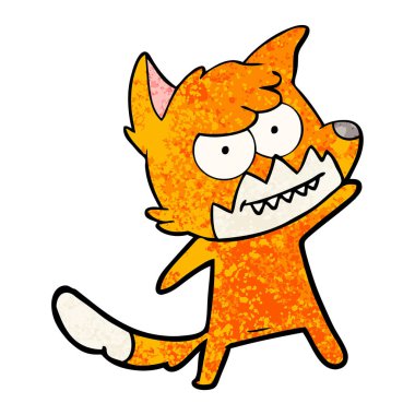 vektör çizim karikatür sırıtan Fox