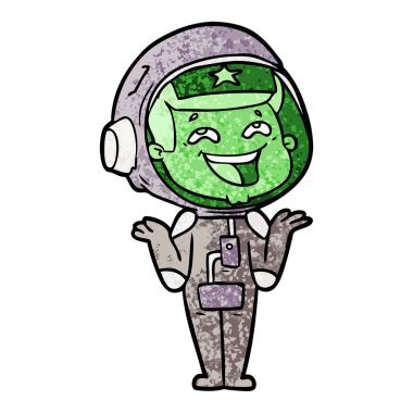 vektör çizim karikatür gülen astronot
