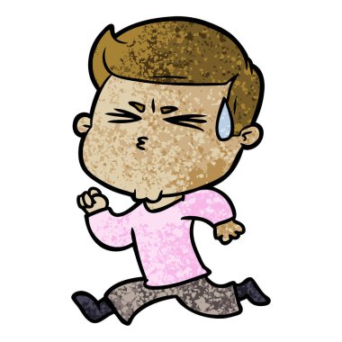 vektör çizim karikatür adam terleme