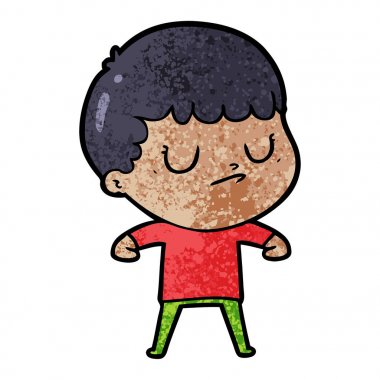 vektör çizim karikatür huysuz çocuk