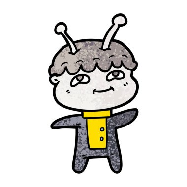 Dostu karikatür spaceman vektör çizim