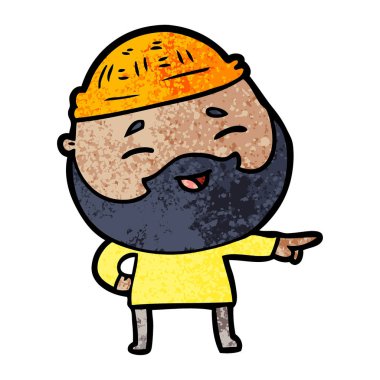 mutlu sakallı adam vektör çizim