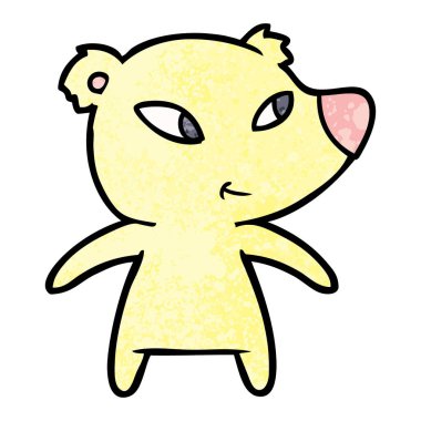 Tatlı çizgi film ayısının vektör çizimi