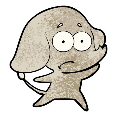 vektör çizim karikatür emin fil