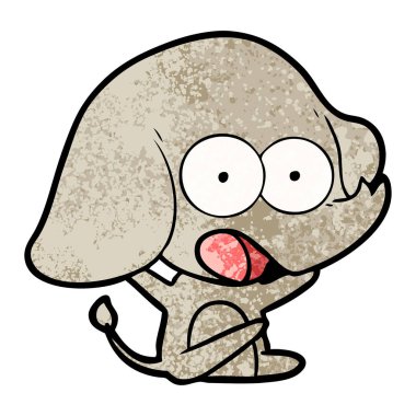 vektör çizim sevimli çizgi fil