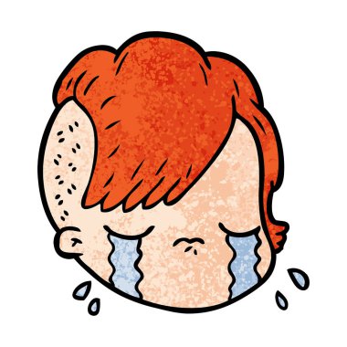 vektör çizim karikatür kadın yüzü