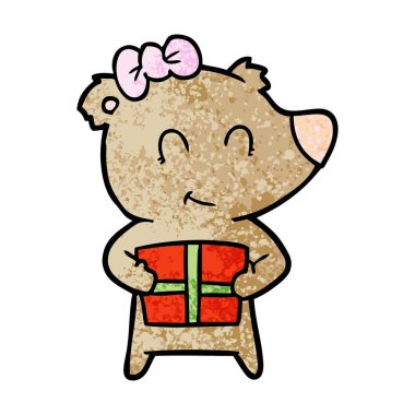 çizgi film chraracter hediye ile ayı