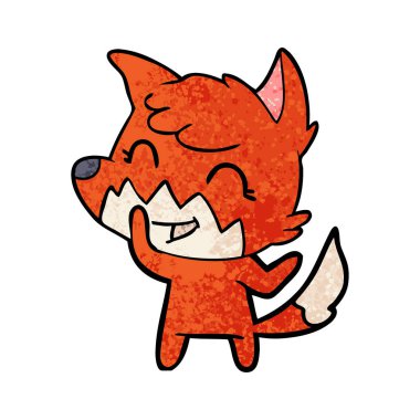 mutlu karikatür fox vektör çizim