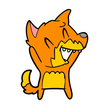 Tilki çizgi film karakteri vektör çizim