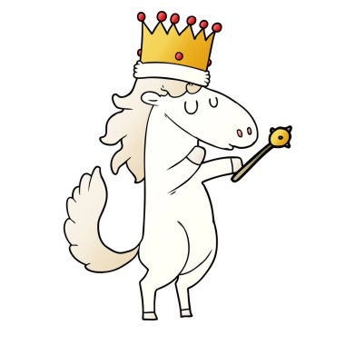 Çizgi film atının vektör çizimi