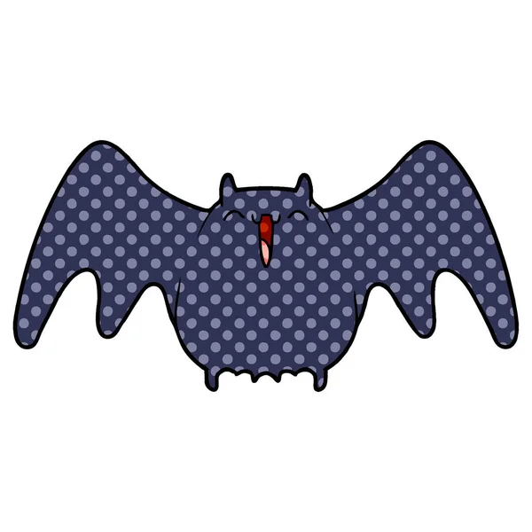 Illustrazione Vettoriale Raccapricciante Pipistrello Cartone Animato — Vettoriale Stock