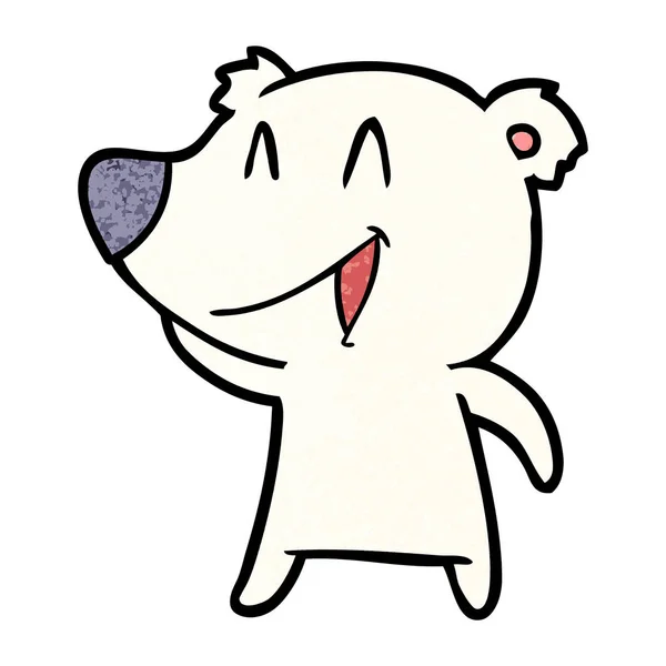 Gelukkig Polar Bear Cartoon — Stockvector