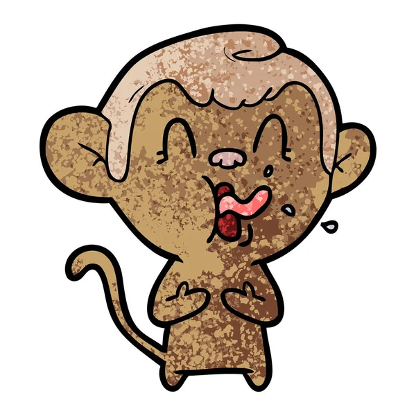 Vector Illustration Crazy Cartoon Monkey — Stock Vector