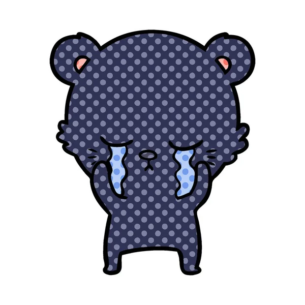 Плаче Ведмідь Мультфільм Символ — стоковий вектор