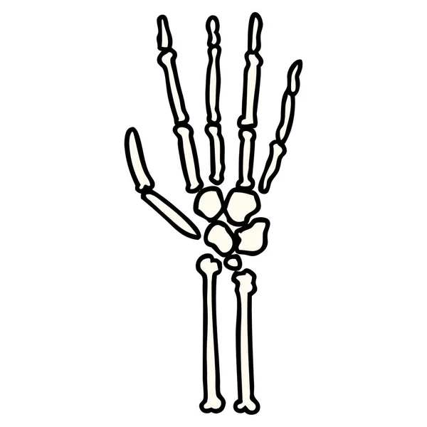 Ilustración Vectorial Mano Esqueleto Dibujos Animados — Vector de stock