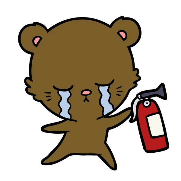 Ilustração Vetorial Urso Desenho Animado Chorando —  Vetores de Stock
