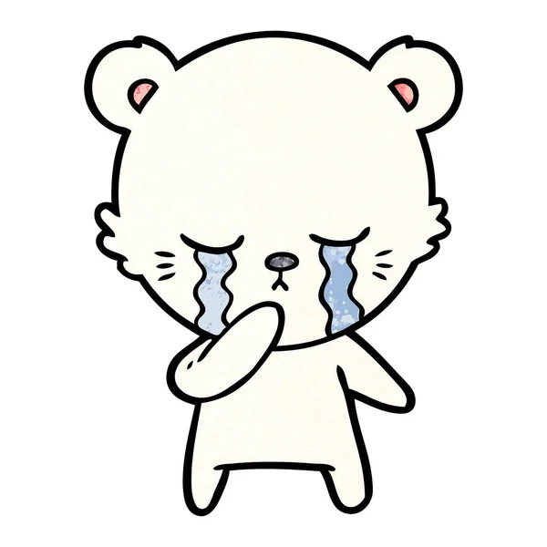 哀伤的小北极熊动画片 — 图库矢量图片