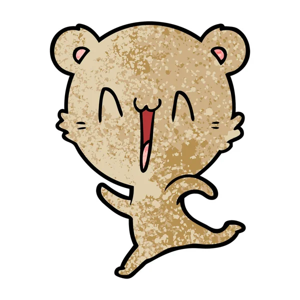 Векторная Иллюстрация Мультфильма Счастливый Медведь — стоковый вектор
