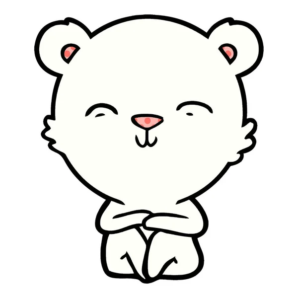 Vector Illustration Polar Bear Cartoon — 스톡 벡터