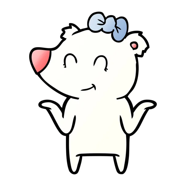 Vector Illustration Polar Bear Cartoon — 스톡 벡터