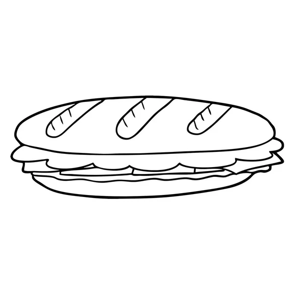 Ilustracja Wektorowa Postać Kreskówki Sandwich — Wektor stockowy