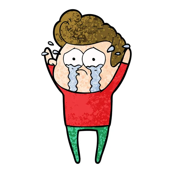 男は泣いて漫画のベクトル イラスト — ストックベクタ