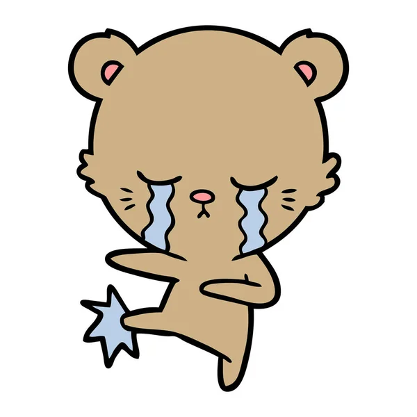 Choro Urso Caricatura Chraracter — Vetor de Stock