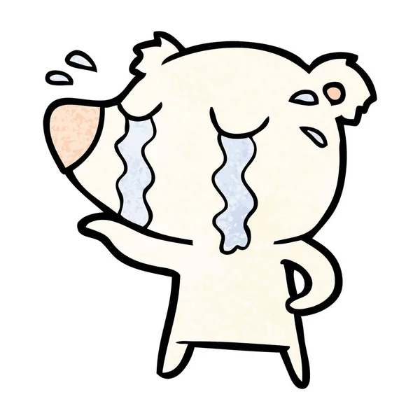 Cartoon Gråter Isbjörn — Stock vektor
