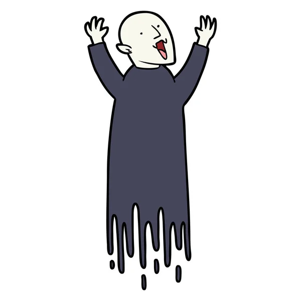 Ilustração Vetorial Vampiro Assustador Dos Desenhos Animados —  Vetores de Stock