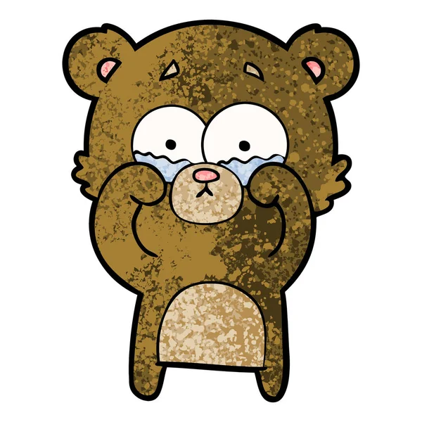 Vector Ilustración Dibujos Animados Llanto Oso — Vector de stock