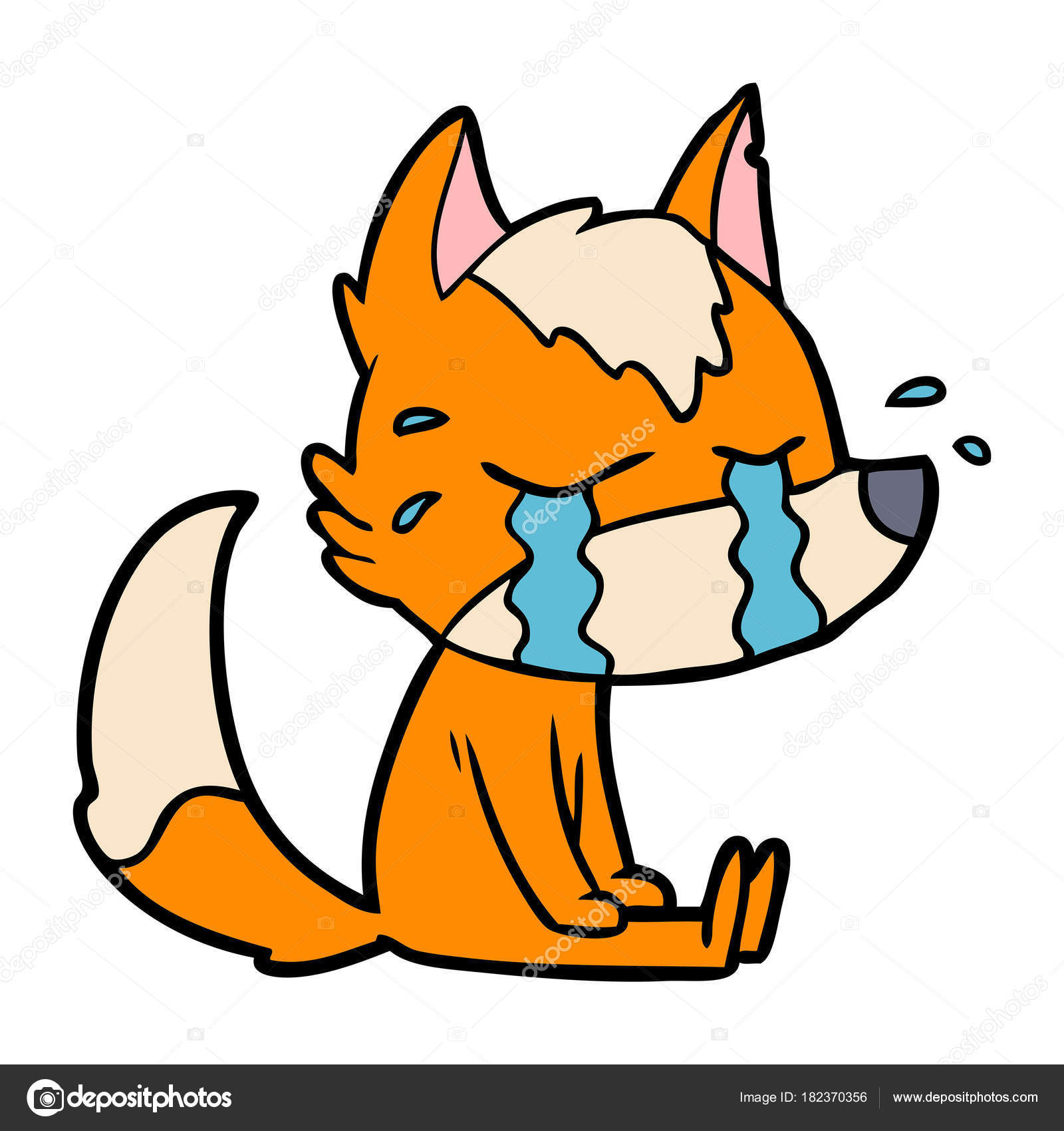 Personnage Dessin Animé Triste Petit Renard Image