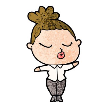 vektör çizim karikatür sakin kadın