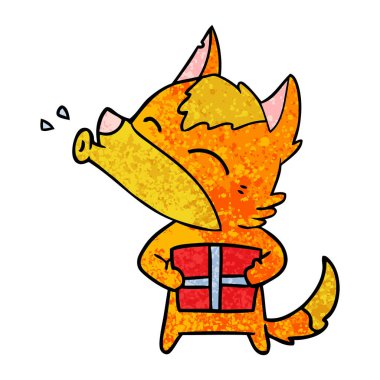 Tilki çizgi film karakteri ile hediye