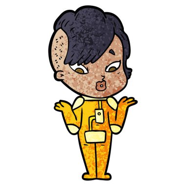 vektör çizim karikatür sürpriz kız