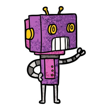 Çizgi film robotunun vektör çizimi