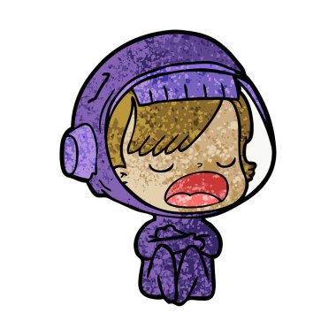  astronot konuşuyor karikatür vektör çizim