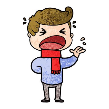 vektör çizim karikatür bağıran adam