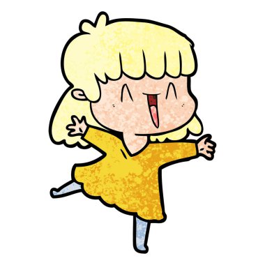 Çizgi filmdeki kadının vektör çizimi